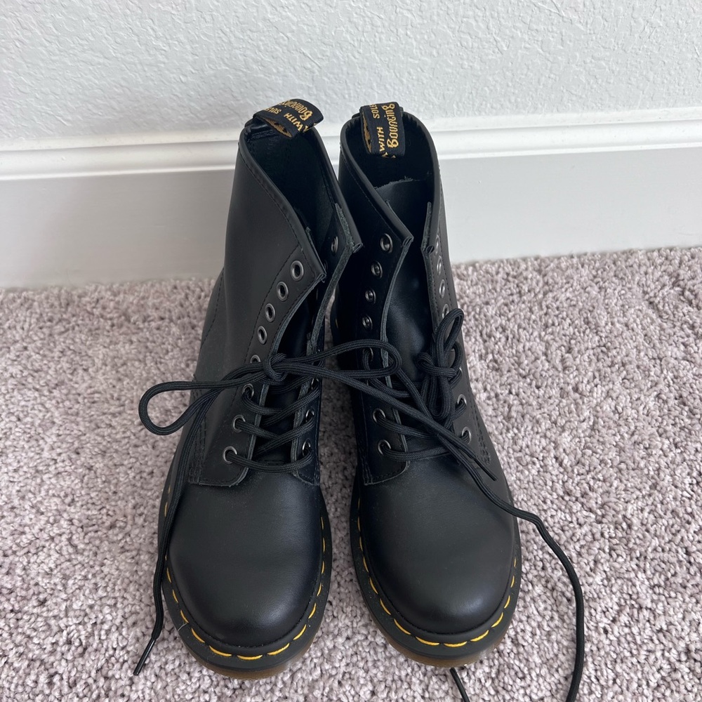 Dr. Martens Black Boots with Yellow Accents